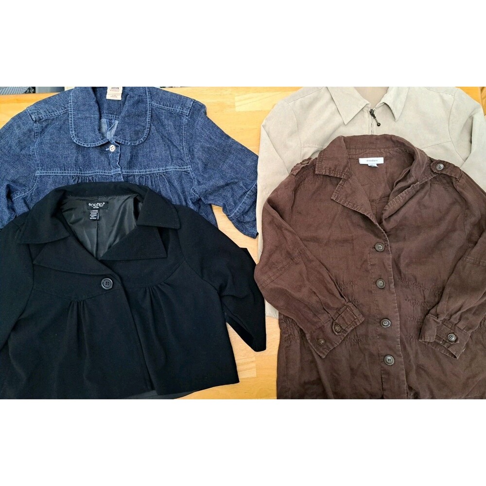Lot of 4 Lightweight Jackets Tops Women’s Size Large 12/14